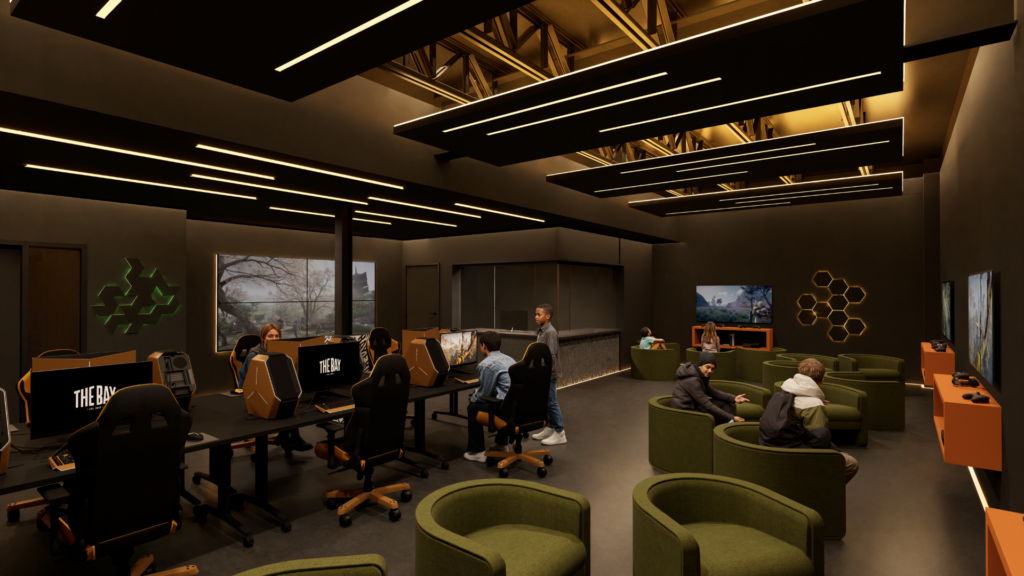 Renderings of the completed 40,000-square-foot building and its programming available for youth and young adults